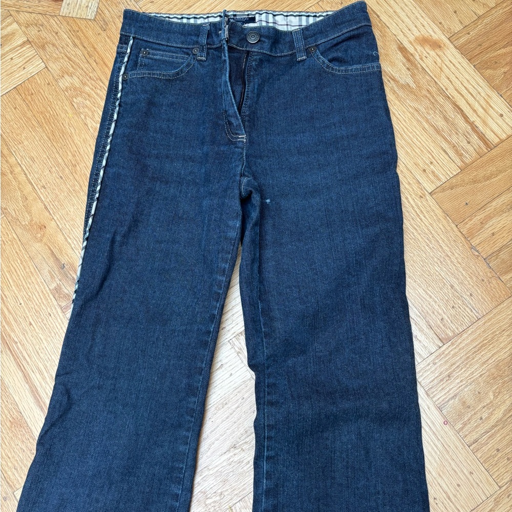 Burberry Women's jeans with novacheck print piping on sides. MadeinItaly size 4 - Picture 2 of 4